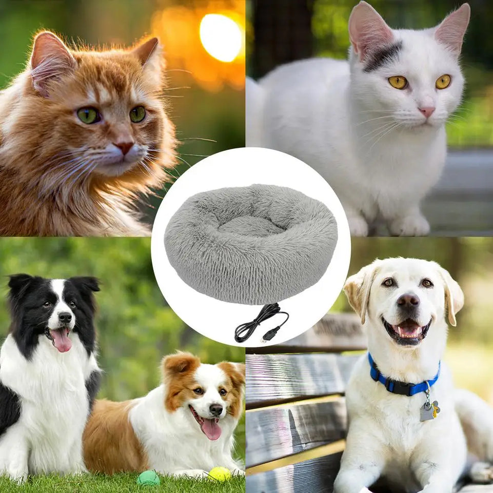 Electric Heated Dog Bed Soft and Comfortable Pet Heating Pads USB Charging Cat Mat winter Warm Indoor Pet Bed Heating Dogs nest