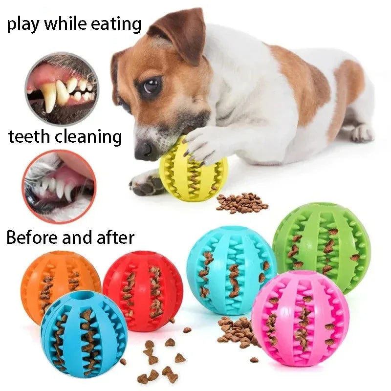 Natural Rubber Dog Chew Toy Extra-Tough Tooth Cleaning Treat Ball Interactive Elasticity Pet Product 5cm