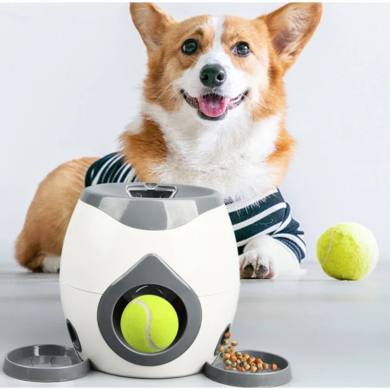 Dog Tennis Ball Treat Dispenser Smart Interactive Dog Toy with Reward System for Puppy Behavior Training Indoor Exercise