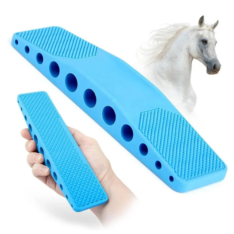 Horse Grooming Brush for Bathing & Massage - Pet Dog Horse Brush with Ergonomic Handle, Deshedding & Skin Care Tool