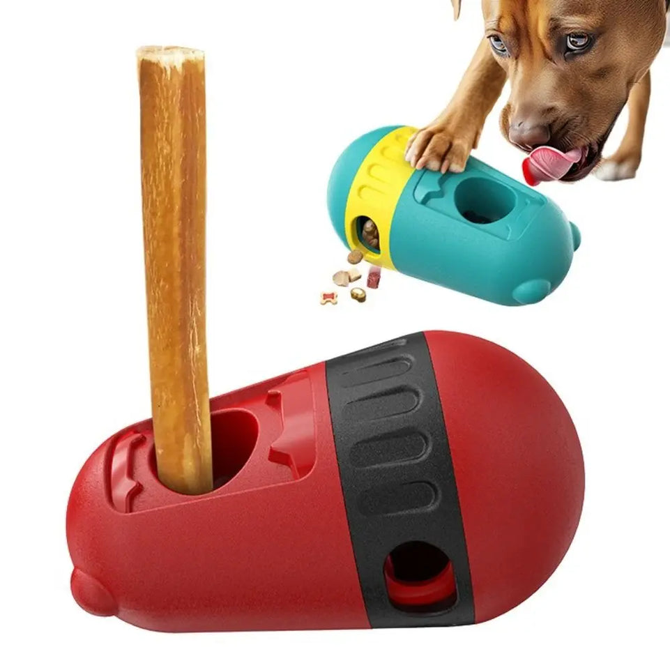 Bite Resistant Dog Treat Dispenser Toy Feeding Indoor Training Dog Puzzle Toy Relieve Boredom Rotating Food Dispensing Toy