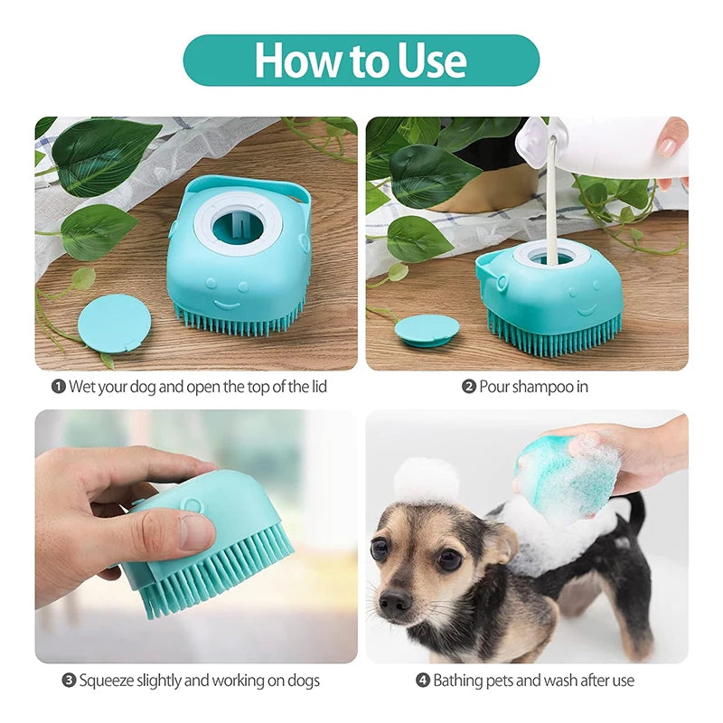 Puppy Dog Bathing Brush Shower Accessories Pet Bath Shampoo Brush Cat Grooming Massage Comb Scrubber Cleaning Grooming Supplies