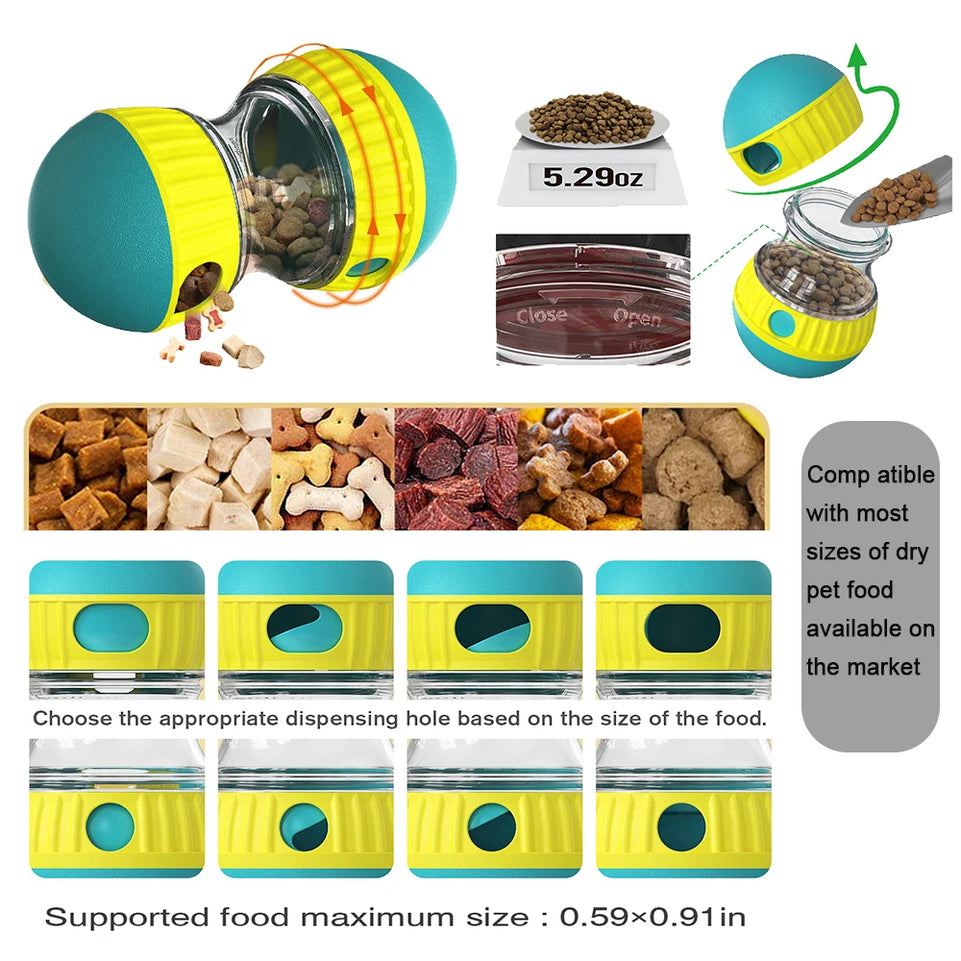 Interactive Dog Toy Treat Dispenser For Small Big Dogs Slow Feeder Puppy Enrichment Training Ball Improve IQ Pet Toys Supplies