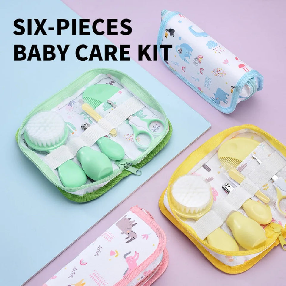 6PCS Baby Care Kit, Children's Hair And Nail Care, Grooming Brush Kit, Scissors, Children's Toiletries