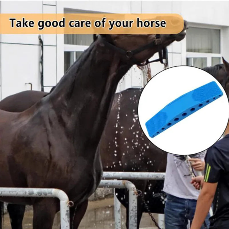 Horse Grooming Brush for Bathing & Massage - Pet Dog Horse Brush with Ergonomic Handle, Deshedding & Skin Care Tool