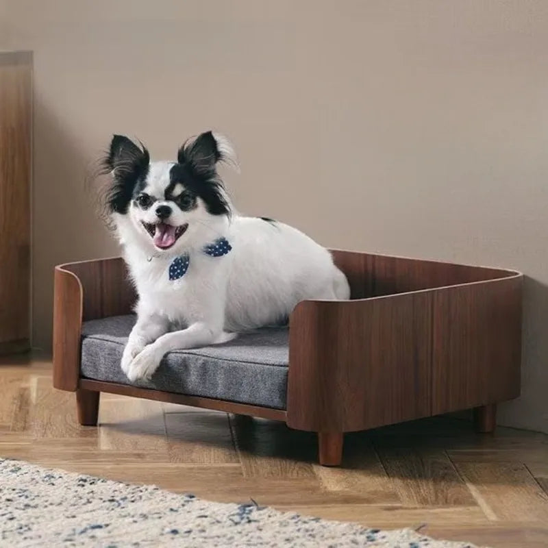 Cat Dog Bed Wooden Kennel Indoor Pet Furniture Floor Modern Simplicity Ceiling Bed Comfortable Durable Furniture Accessories