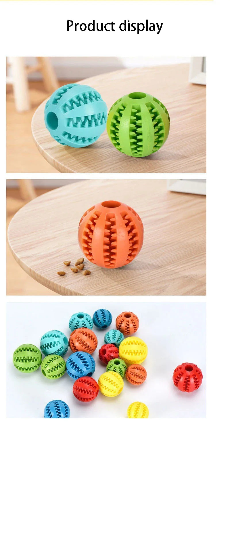 Natural Rubber Dog Chew Toy Extra-Tough Tooth Cleaning Treat Ball Interactive Elasticity Pet Product 5cm