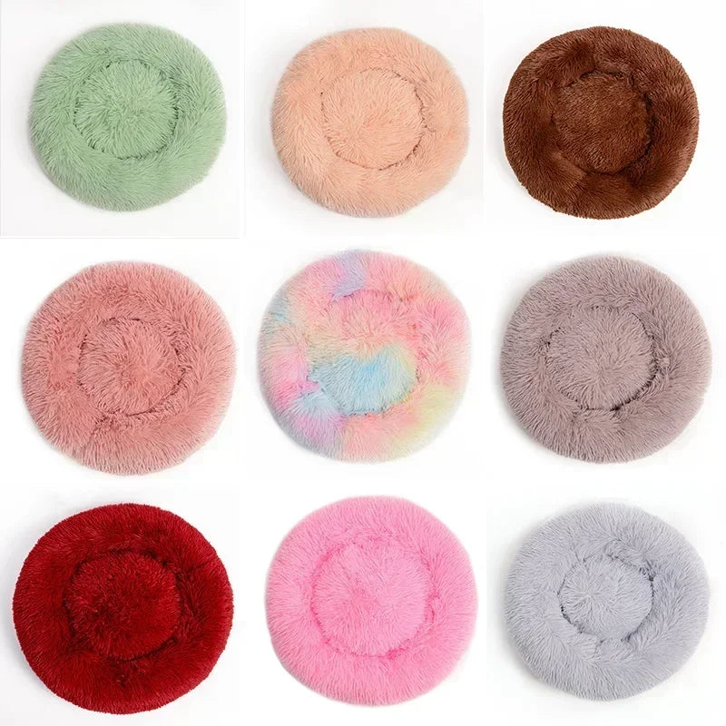 Pet Dog Bed For Dog Large Big Small For Cat House Round Plush Mat Sofa Dropshipping Products Pet Calming Bed Dog Donut Bed