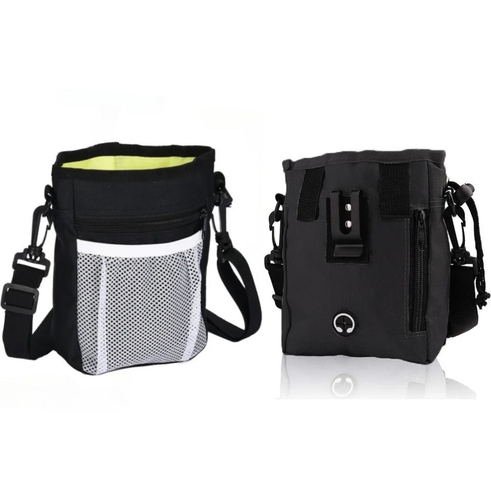 Pets First Dog Treat Training Pouch - Treat Bag for Kibble, Food, Toys, Accessories with Built-in Poop Bag Dispenser - Holder
