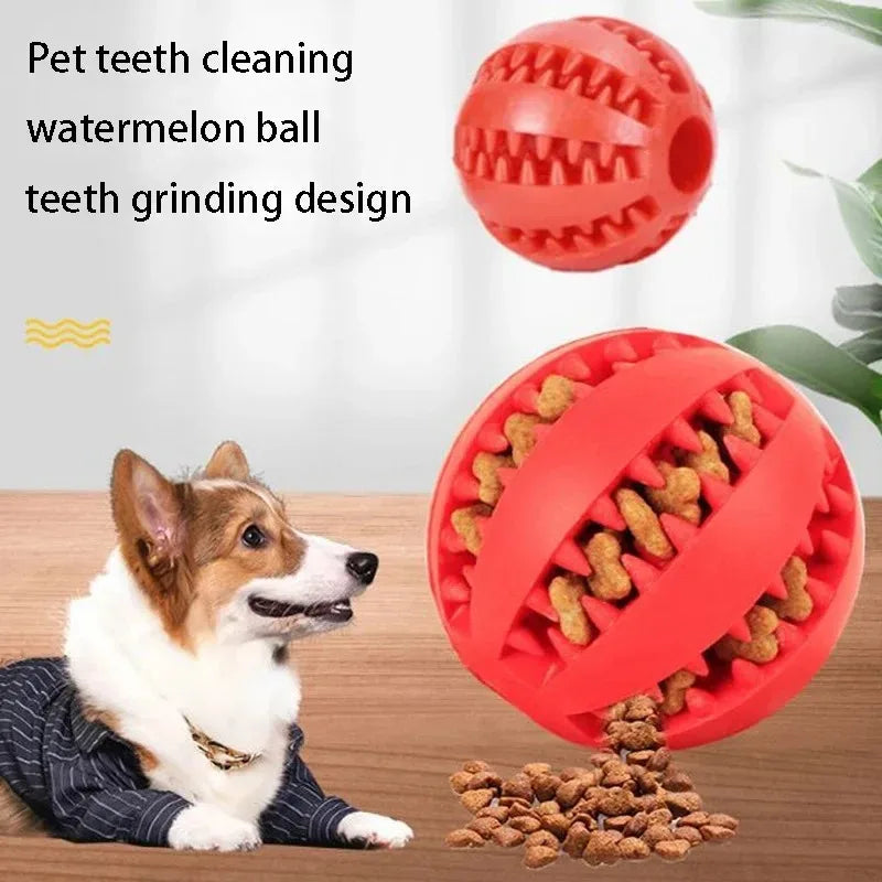 Natural Rubber Dog Chew Toy Extra-Tough Tooth Cleaning Treat Ball Interactive Elasticity Pet Product 5cm