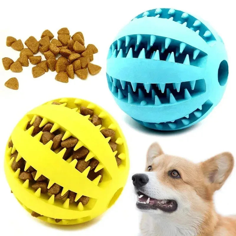 Natural Rubber Dog Chew Toy Extra-Tough Tooth Cleaning Treat Ball Interactive Elasticity Pet Product 5cm