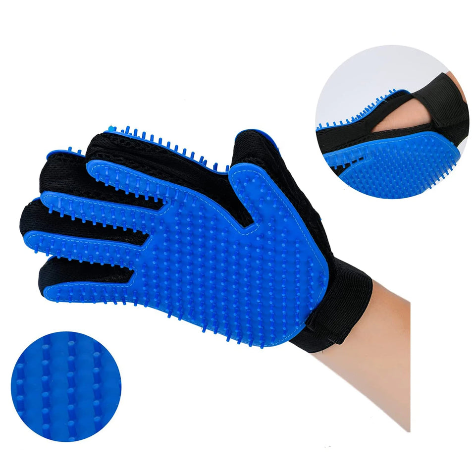1pair Pet Grooming Glove - Gentle Hair Remover Brush For Dogs And Cats - Massages And Stimulates Circulation - Easy To Use And C